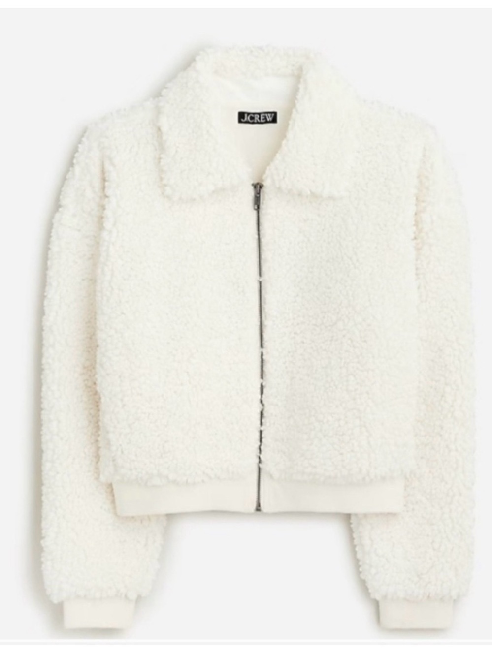 J. Crew Cream Sherpa Zip Jacket